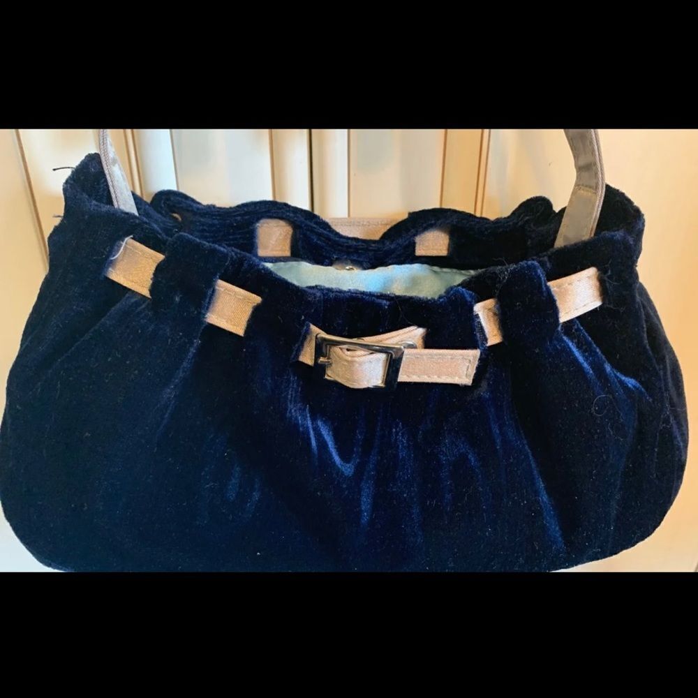 Victoria Secret Blue  Velvet Evening Bag